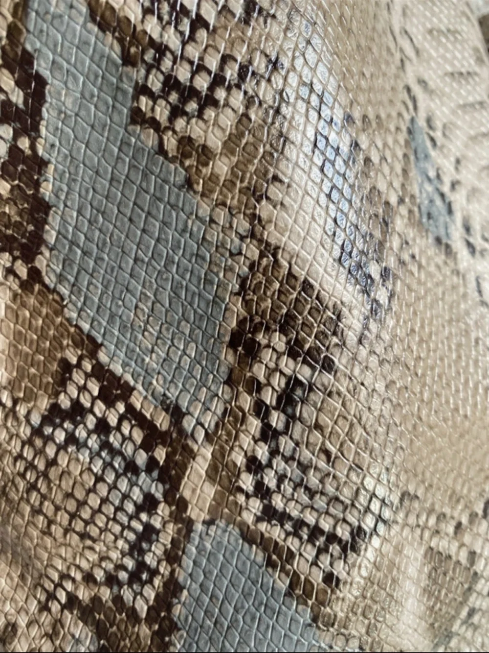 Snake-Print Over-the-Knee Boots in Taupe Brown